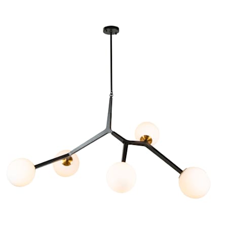 Artcraft Lighting Ravello 5 Light 47" Wide Abstract Pendant Black / Harvest Brass