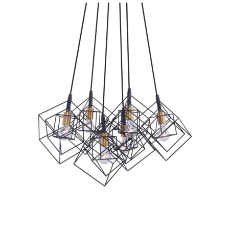 Artcraft Lighting Artistry 6 Light 28" Wide Multi Light Pendant Matte Black / Harvest Brass