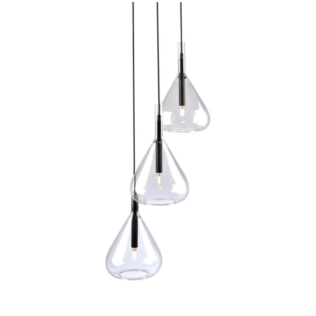 Artcraft Lighting Conic 3 Light 15" Wide Multi Light Pendant Black