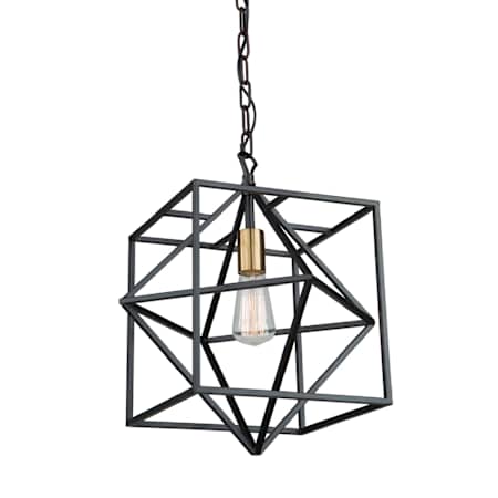 Artcraft Lighting Roxton 15" Wide Pendant Matte Black / Harvest Brass