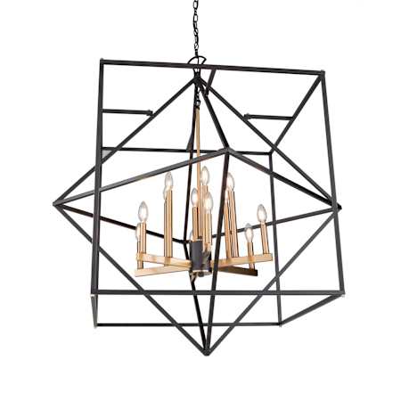 Artcraft Lighting Roxton 12 Light 42" Wide Candle Style Chandelier Matte Black / Harvest Brass