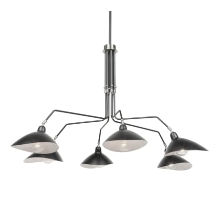 Artcraft Lighting Nero 6 Light 63" Wide Chandelier Black / White Interior