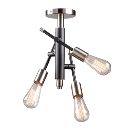 Artcraft Lighting Truro 3 Light 9" Wide Semi-Flush Ceiling Fixture Black / Brushed Nickel
