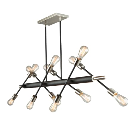 Artcraft Lighting Truro 12 Light 47" Wide Abstract Chandelier Matte Black / Brushed Nickel