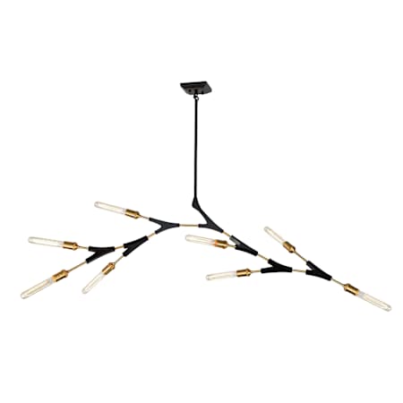 Artcraft Lighting Filiali 8 Light 46" Wide Linear Chandelier Black / Harvest Brass