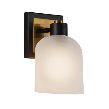 Artcraft Lighting Lyndon 8" Tall Bathroom Sconce Black / Brushed Brass / Clear