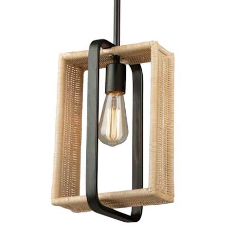 Artcraft Lighting Perris 8" Wide Smart Wood Mini Pendant Black