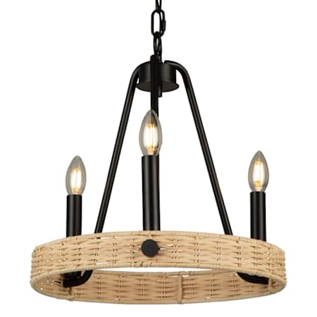 Artcraft Lighting Perris 3 Light 16" Wide Candle Style Smart Chandelier Black