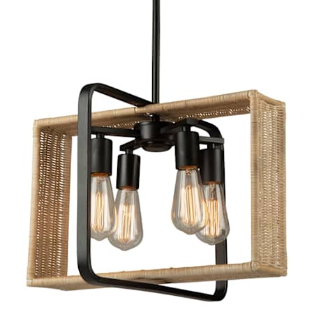 Artcraft Lighting Perris 4 Light 17" Wide Smart Wood Multi Light Pendant Black