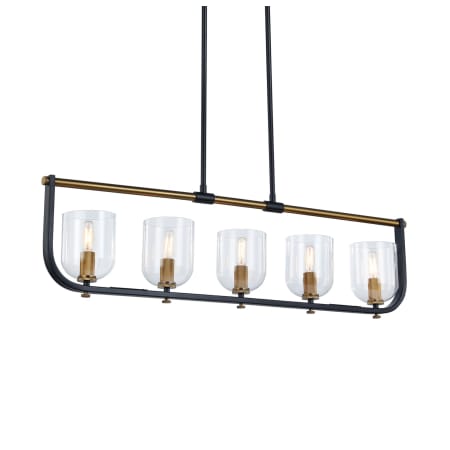Artcraft Lighting Cheshire 5 Light 40" Wide Linear Pendant Black / Brass