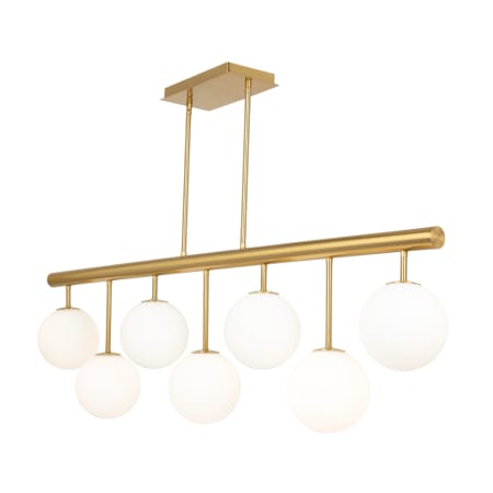 Artcraft Lighting Aurelia 7 Light 48" Wide Linear Chandelier Brass / White
