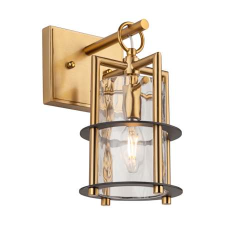 Artcraft Lighting Burford 11" Tall Wall Sconce Brass / Black / Clear