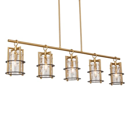 Artcraft Lighting Burford 5 Light 48" Wide Linear Pendant Brass / Black / Clear