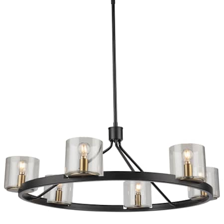 Artcraft Lighting Salinas 6 Light 29" Wide Chandelier Black / Brass