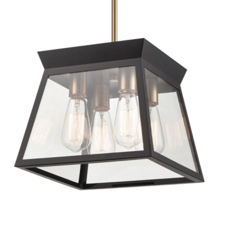 Artcraft Lighting Lucian 4 Light 12" Wide Pendant Black / Brushed Brass