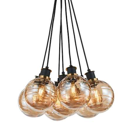 Artcraft Lighting Gem 18" Wide Chandelier Black / Brushed Brass / Amber