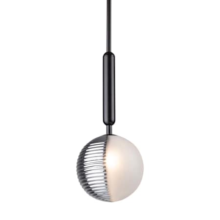 Artcraft Lighting Bolla 6" Wide Mini Pendant Black / White
