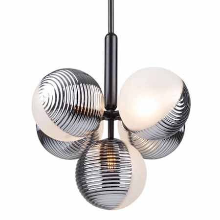 Artcraft Lighting Bolla 5 Light 16" Wide Pendant Black / White