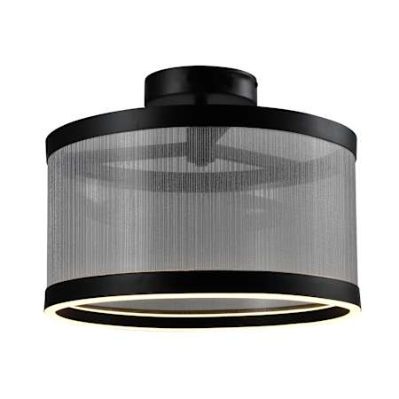 Artcraft Lighting Cora 15" Wide Semi-Flush Drum Ceiling Fixture Silver / Black
