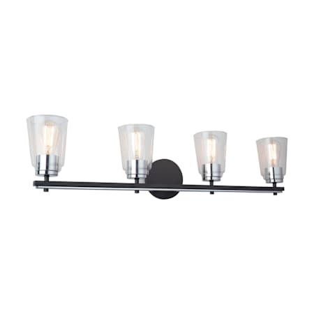 Artcraft Lighting Essex 4 Light 36" Wide Vanity Light Black / Chrome / Clear