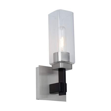 Artcraft Lighting Arlington 12" Tall Bathroom Sconce Satin Nickel / Clear
