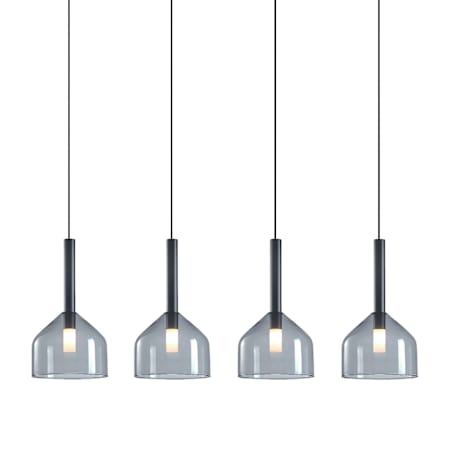 Artcraft Lighting Kali 4 Light 44" Wide Linear Pendant Black / Clear