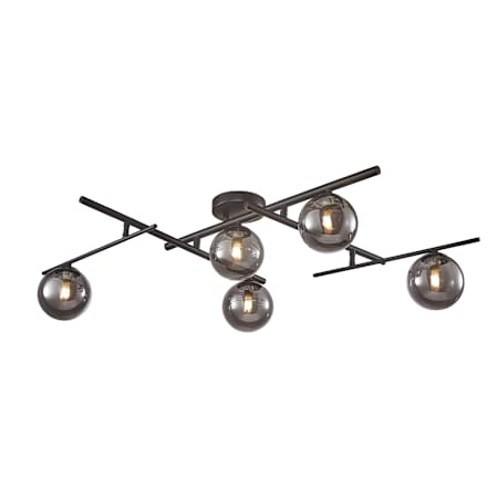 Artcraft Lighting Modena 5 Light 35" Wide Semi-Flush Ceiling Fixture Black / Smoke