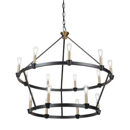 Artcraft Lighting Notting Hill 36" Wide Ring Chandelier Black / Brushed Brass