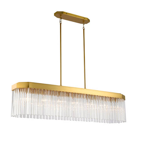 Artcraft Lighting Emma 7 Light 49" Wide Linear Pendant Brushed Brass