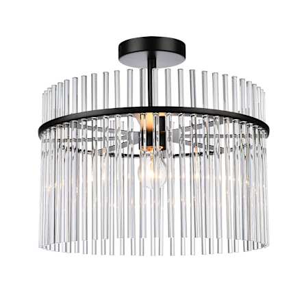 Artcraft Lighting Ava 16" Wide Semi-Flush Drum Ceiling Fixture Black