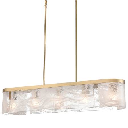 Artcraft Lighting Skye 6 Light 45" Wide Abstract Linear Pendant Brushed Brass