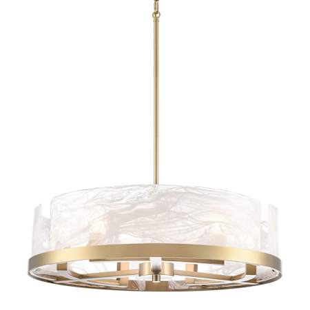 Artcraft Lighting Skye 6 Light 25" Wide Abstract Drum Chandelier Brushed Brass