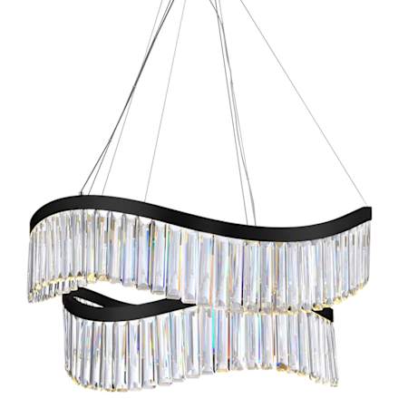 Artcraft Lighting Jules 2 Light 31" Wide Crystal Abstract Chandelier Black