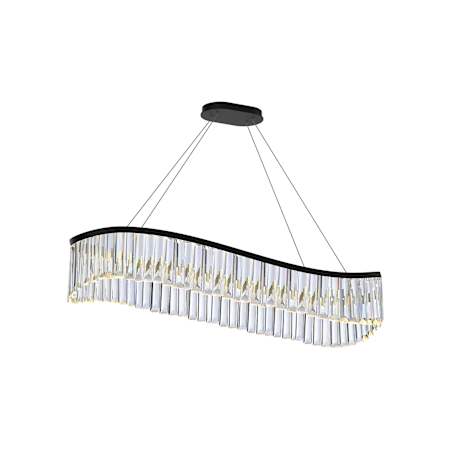 Artcraft Lighting Jules 45" Wide Crystal Linear Pendant Black