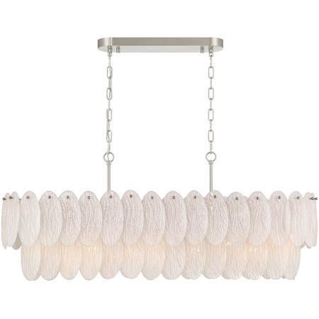 Artcraft Lighting Serena 9 Light 43" Wide Linear Pendant Satin Nickel