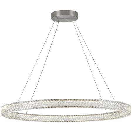 Artcraft Lighting Chevron 39" Wide Selectable 3000K/4000K/5000K LED Crystal Ring Chandelier Brushed Nickel