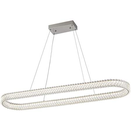 Artcraft Lighting Chevron 47" Wide Selectable 3000K/4000K/5000K LED Crystal Linear Chandelier Brushed Nickel