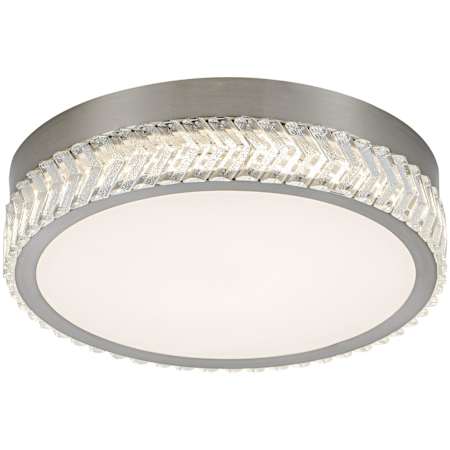 Artcraft Lighting Chevron 16" Wide Selectable 3000K/4000K/5000K LED Flush Mount Drum Ceiling Fixture Brushed Nickel