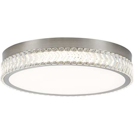 Artcraft Lighting Chevron 20" Wide Selectable 3000K/4000K/5000K LED Flush Mount Drum Ceiling Fixture Brushed Nickel