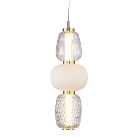 Artcraft Lighting Cyra 21" Tall LED Mini Pendant with Glass Shades Brass / White / Clear