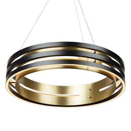 Artcraft Lighting Toledo 18" Wide Ring Chandelier Black / Brushed Brass