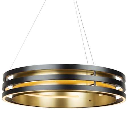Artcraft Lighting Toledo 26" Wide Ring Chandelier Black / Brushed Brass