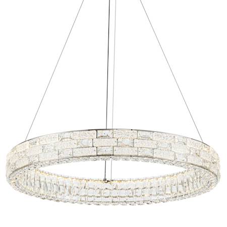 Artcraft Lighting Elegance 30" Wide Crystal Ring Chandelier Polished Nickel