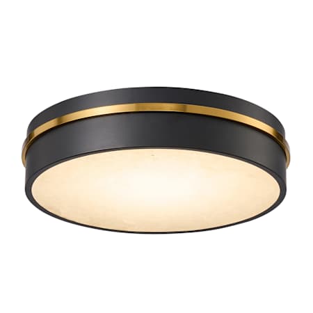 Artcraft Lighting Dax 16" Wide Flush Mount Drum Ceiling Fixture Black / Brass