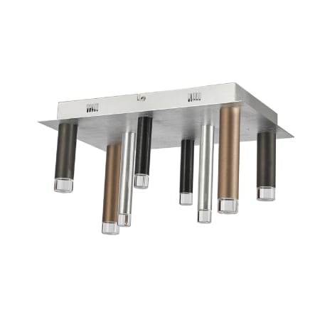 Artcraft Lighting Galiano 8 Light 16" Wide LED Flush Mount Ceiling Fixture Black / Copper / Satin Aluminum