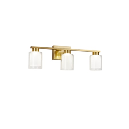 Artcraft Lighting Saville 3 Light 24" Wide Vanity Light Brass / Clear