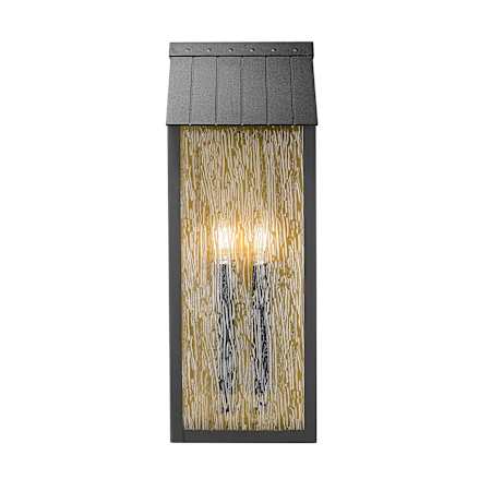 Artcraft Lighting Point 2 Light 22" Tall Outdoor Wall Sconce Black / Brass / Clear