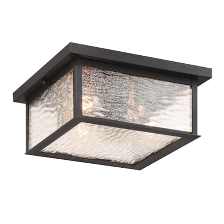 Artcraft Lighting Estate 3 Light 12" Wide Flush Mount Square Outdoor Ceiling Fixture Black / Brass