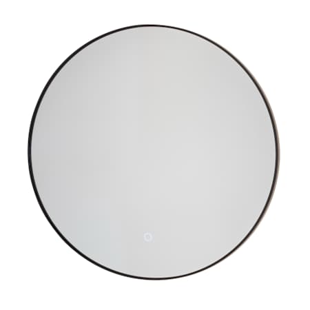 Artcraft Lighting Reflections 23-1/2" W x 23-5/8" H Transitional Oval Framed Bathroom Wall Mirror with Light Matte Black