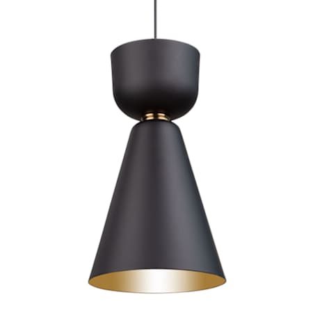 Artcraft Lighting Tempo 8" Wide Pendant Matte Black / Brass